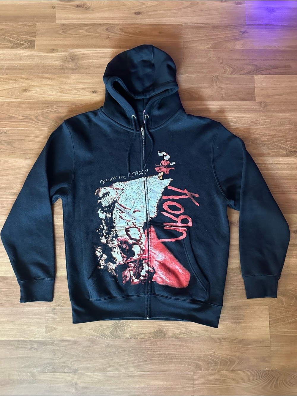 Hot Topic Korn Follow The Leader Black Zip Hoodie Graphic